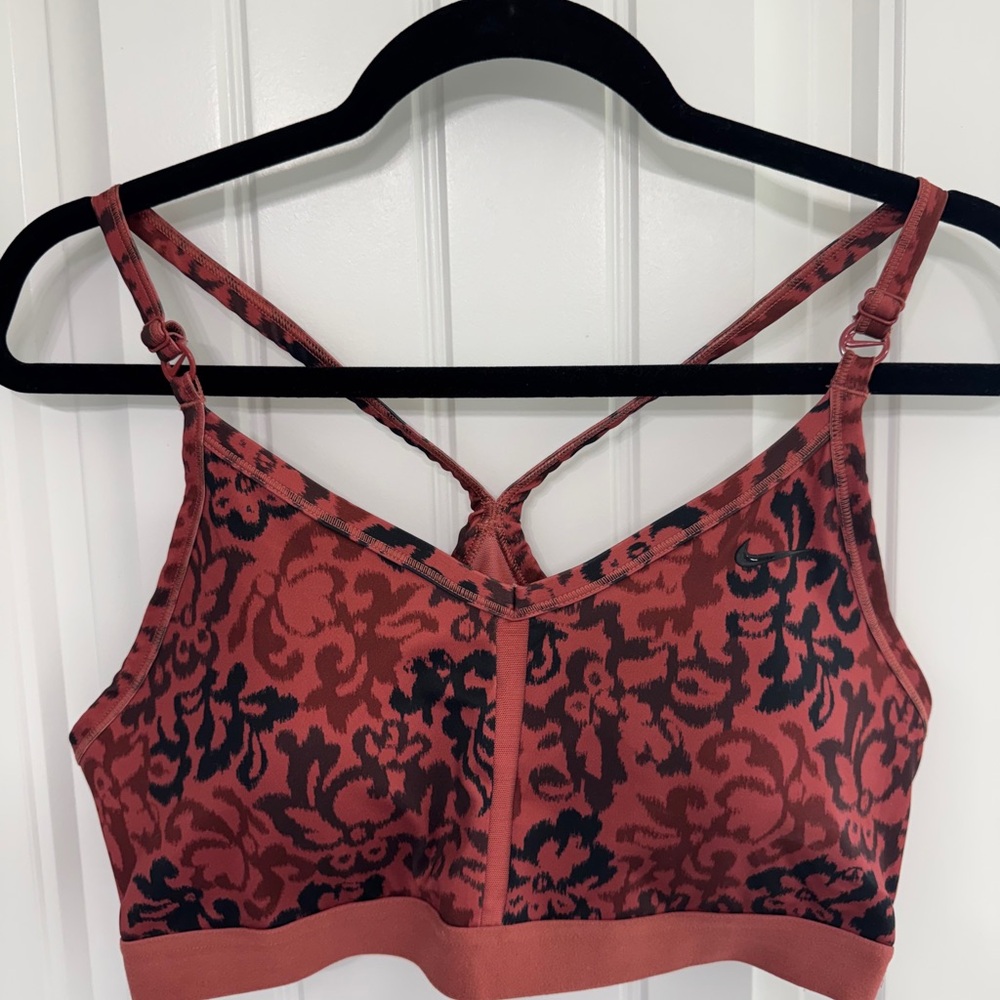 Nike Women's Red and Black Sports Bra